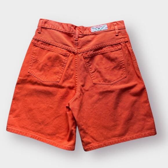 90s Traffic High Waisted Bright Orange Shorts size S - Picture 2 of 7